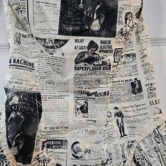 lip service step in time steampunk vintage newspaper print corset top - Picture 2 of 8